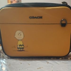 Yellow Coach X Peanuts bag